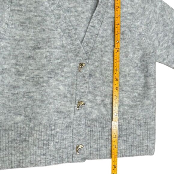 & Other Stories Gray V-Neck Dolphin Button Wool Blend Knit Cardigan. Small. NWOT - Picture 6 of 13